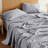 Bedsure Bed Sheets, Cotton Linen Sheet Set, Breathable & Durably, Anti - Pilling & Soft, Deep Pocket Fitted Bed sheet set Up to 16 Inches-109947943-109947938