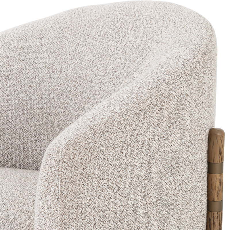Enfield Barrel Chair Chair with Ottoman, Astor Stone Polyester