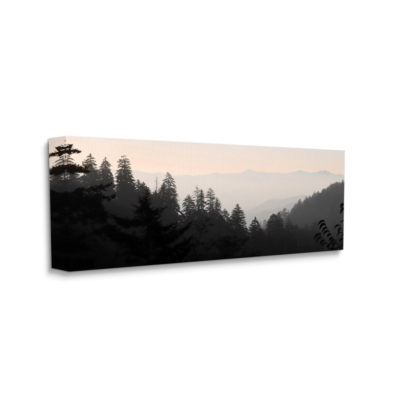 «Woodland Forest Nature Silhouette Warm Sky Mountains» par Lori Deiter - photographie sur toile tendue