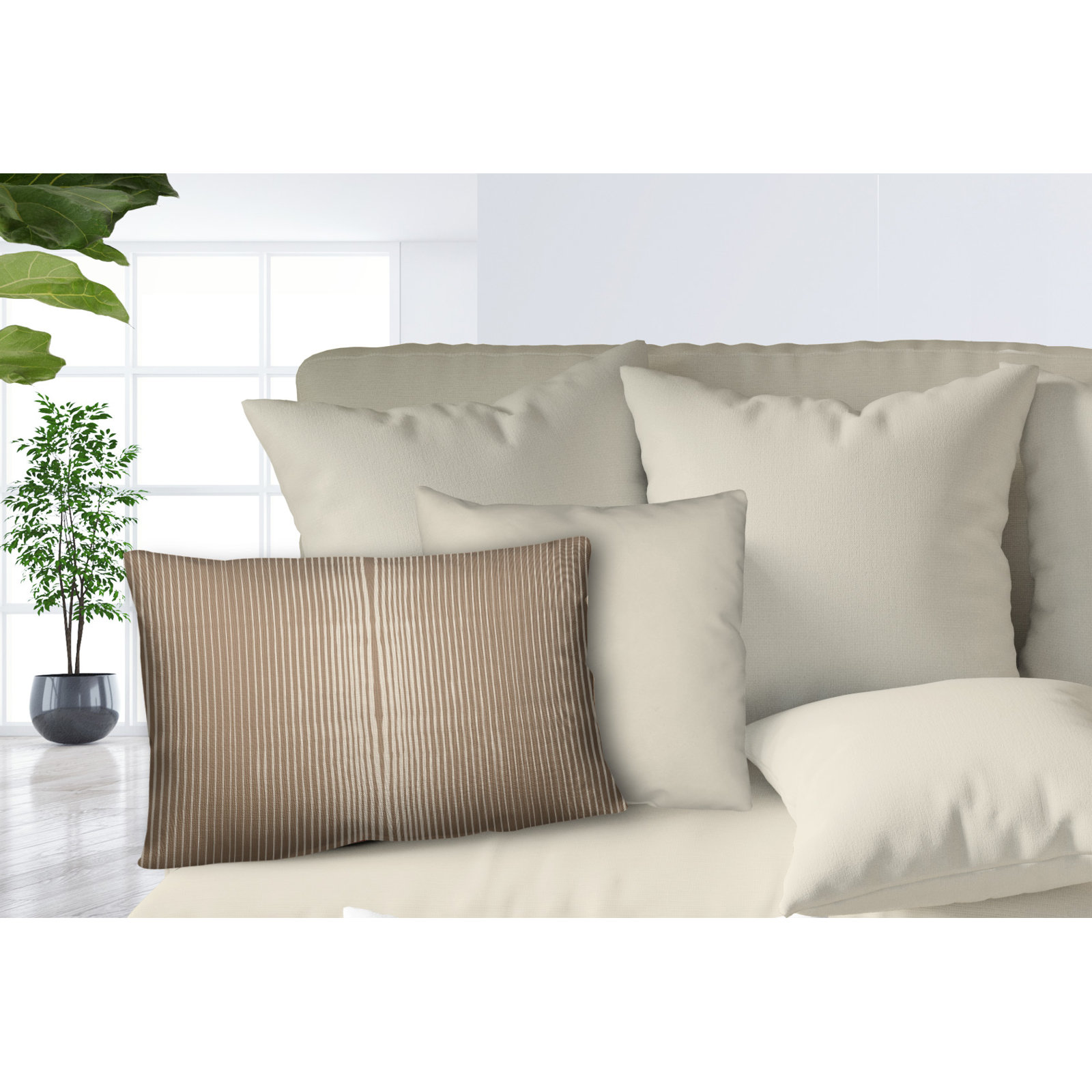 Ash Indoor/Outdoor Lumbar Throw Pillow, Umber