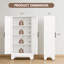 Armoire de rangement de 47 po en métal avec portes et 3 tablettes réglables, armoire de rangement utilitaire robuste pour la cuisine, le salon et la salle à manger