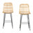 Balka Standard Rattan Counter Stool, Set Of 2 Rattan And Black-86801765