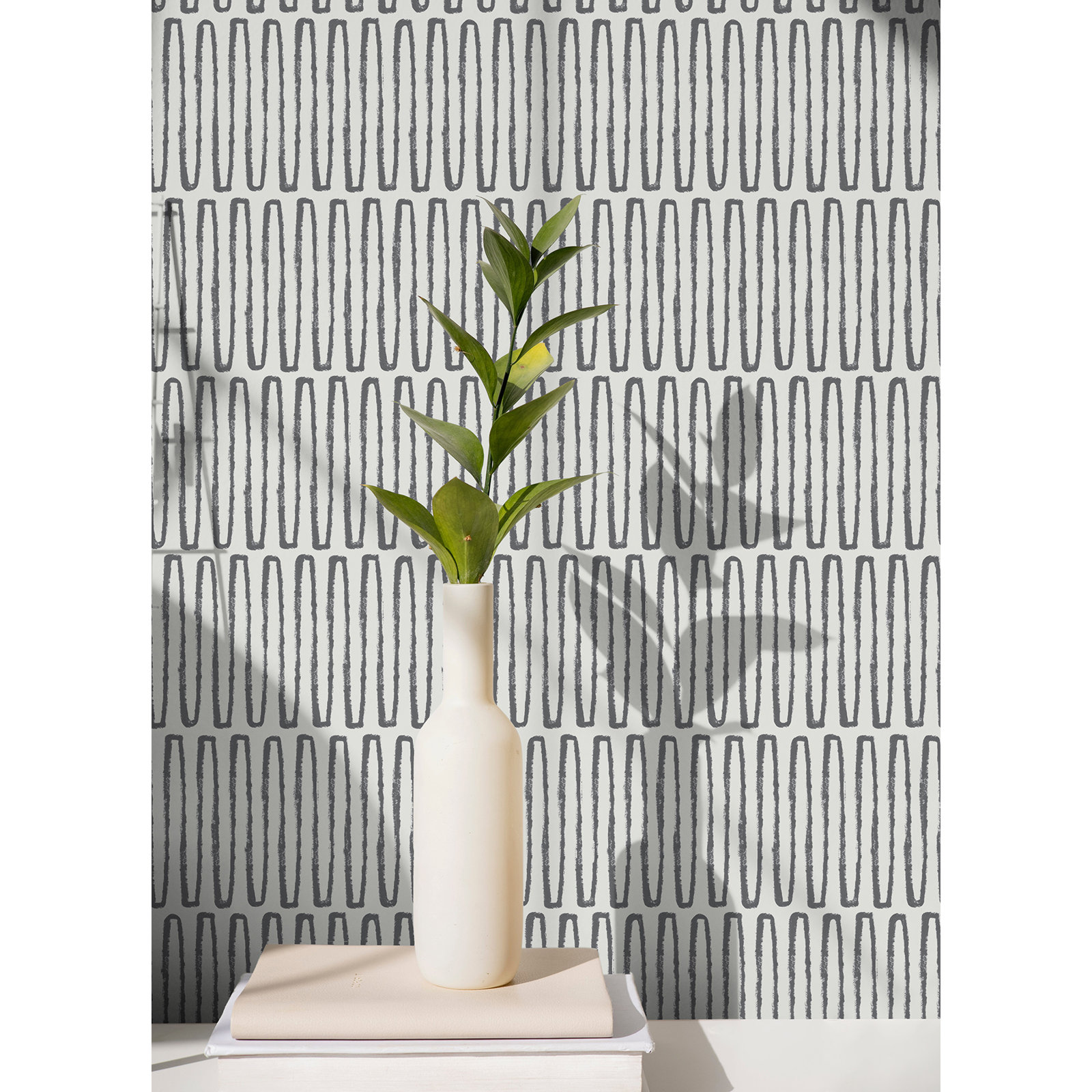Tiberias Charcoal Peel and Stick Wallpaper