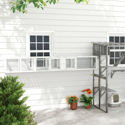 Tunnel pour chat 98 "avec design combinable, portes, blanc