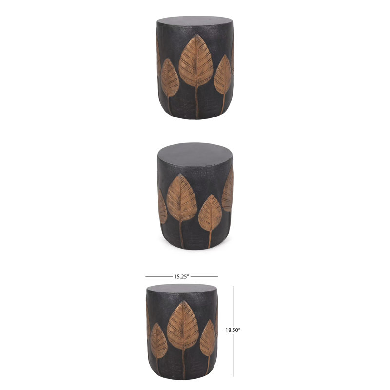 Table d'appoint d'extérieur en béton léger, cuivre
