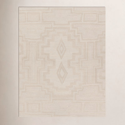 Murphie Handmade Wool Light Gray/Cream Rug