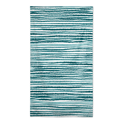 Rough Watercolor Stripes Teal 2 Tablecloth