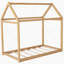 Lit simple en bois