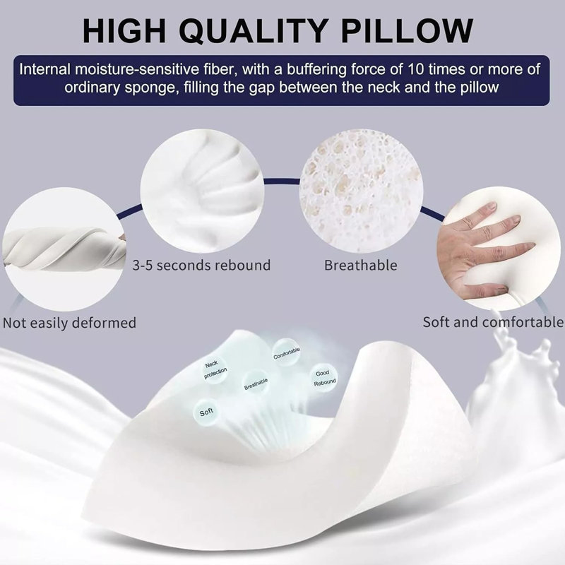 Doliya Memory Foam Pillow Cervical Orthopedic Pain Relief Neck  Pillow & Reduce Pressure 