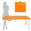 Table pliable orange de 4 pi pour le camping, convenant aux environnements intérieurs et extérieurs. Composé d'acier robuste et de plastique résistant. Eau - Teinture - Plateau de table. Se plie facilement avec une poignée fixe. Taille: