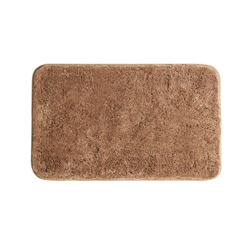 Plush Absorbent Bath Mat Rug with Anti-Skid Rubber Backing, 34" L x 21" W, Ivory
