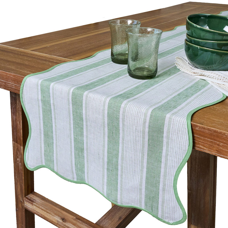 Cabana Stripe 18" x 90" Table Runner, Seagrass
