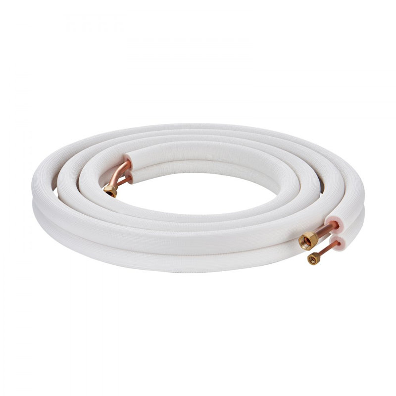 Mini Split Line Set, 1/4" & 3/8" O.D Copper Pipes Tubing and Triple-Layer Insulation, for Air Conditioning or Heating Pump Equipment & HVAC with Rich Accessories (Connection Cable)