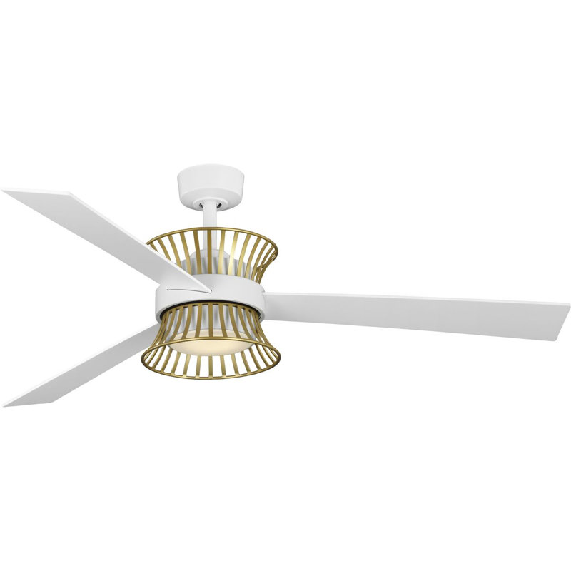 Bisbee 55'' Ceiling Fan with LED Lights, Matte White