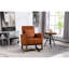 Chaise d'appoint Mid-Century moderne avec structure en bois - Lin rembourré pour le confort Coussin de siège de lecture rembourré en éponge haute densité
