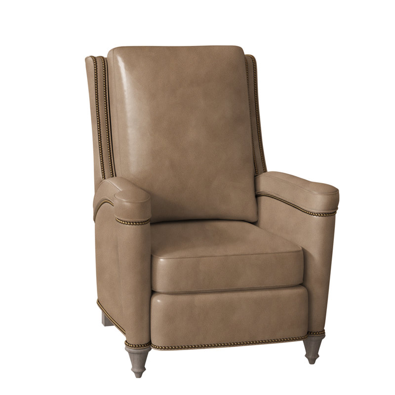 Mayes Recliner, Stone, Aline Fumo Genuine Leather, French Natural