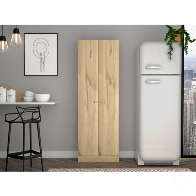 Armoire à rangement multiple H 71 po, deux portes, cinq tablettes internes