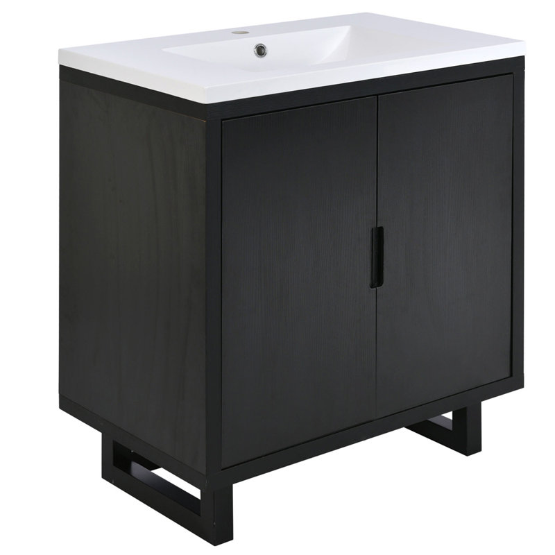 30" Bathroom Vanity Set With Sink, Black