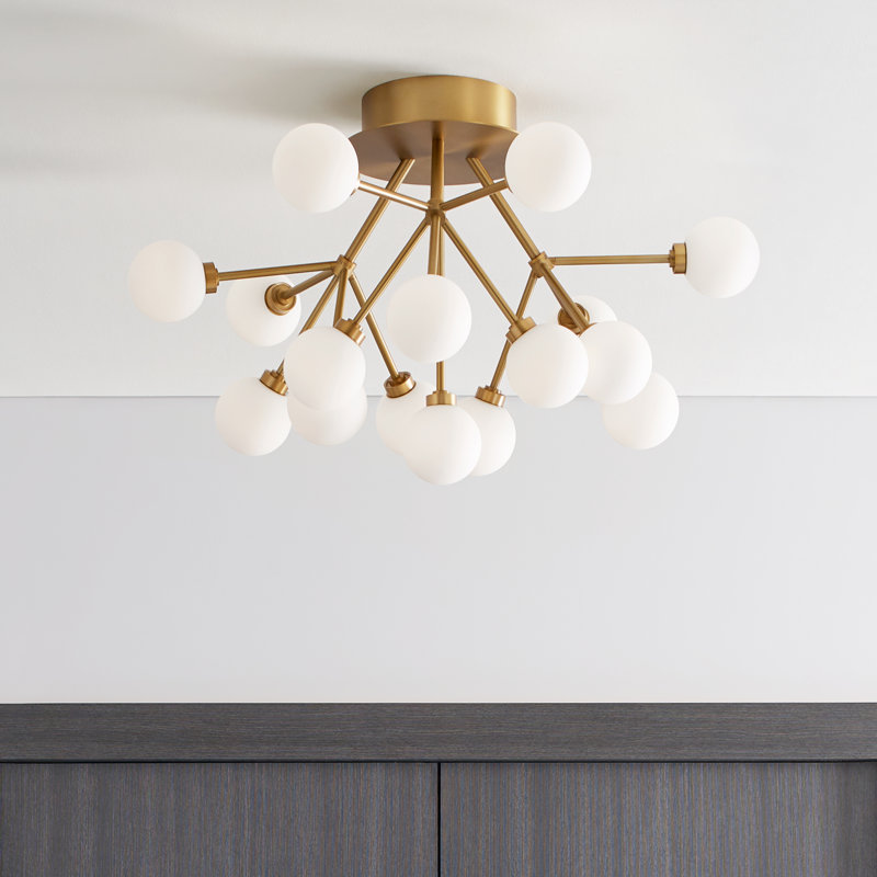 Mara 16 - Light LED Semi Flush Mount, Gold
