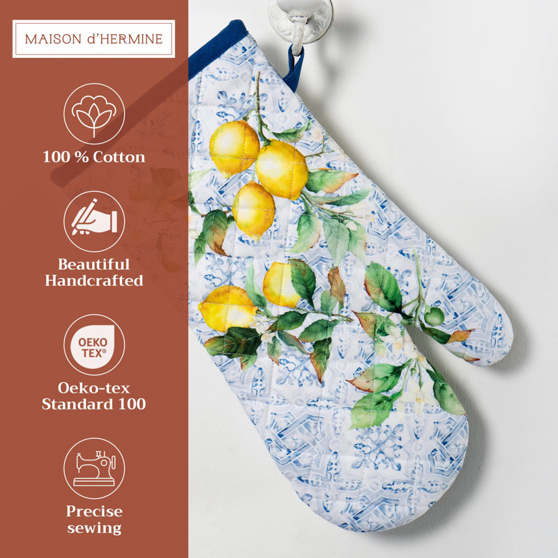 Gant de cuisine Maison d'Hermine Agrumes 100 % coton - 19 cm x 33 cm
