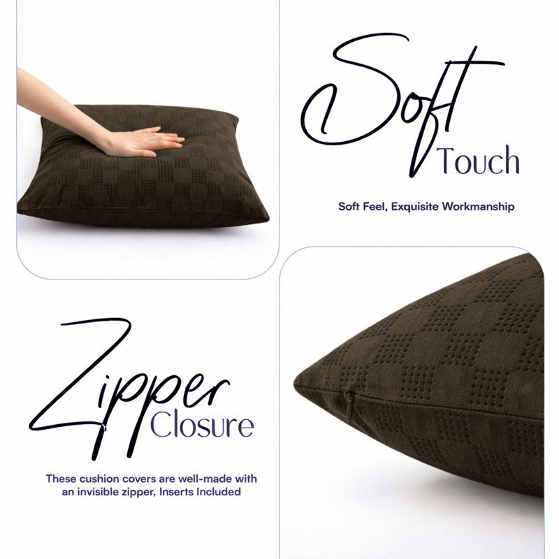 Square Cushion Cover, COFFEE
