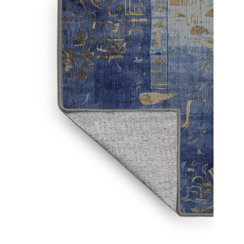 Machine Washable Gray Area Rug, Rectangle 4' x 6'