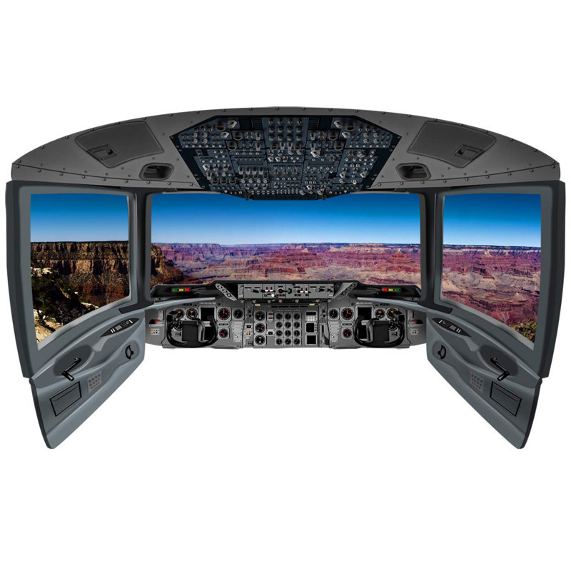 Murale fenêtre plane de canyon grand pour cockpit Viraj, H 18 po x l 30 po