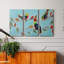 Bitty Birds II - ensemble de 3 peintures sur toile tendue-1397879801