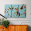 Bitty Birds II - ensemble de 3 peintures sur toile tendue-1397879803