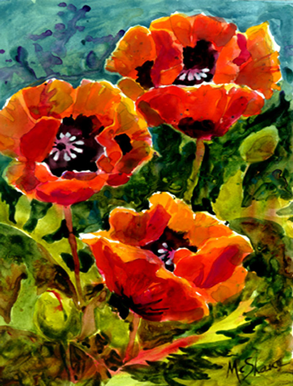 Pavillon Vertical De Coquelicots