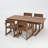 7-Piece HDPE Outdoor Dining Set for  Weather-Resistant Patio Table with Umbrella Hole and Armrest   Chairs-1613778953-1613778930