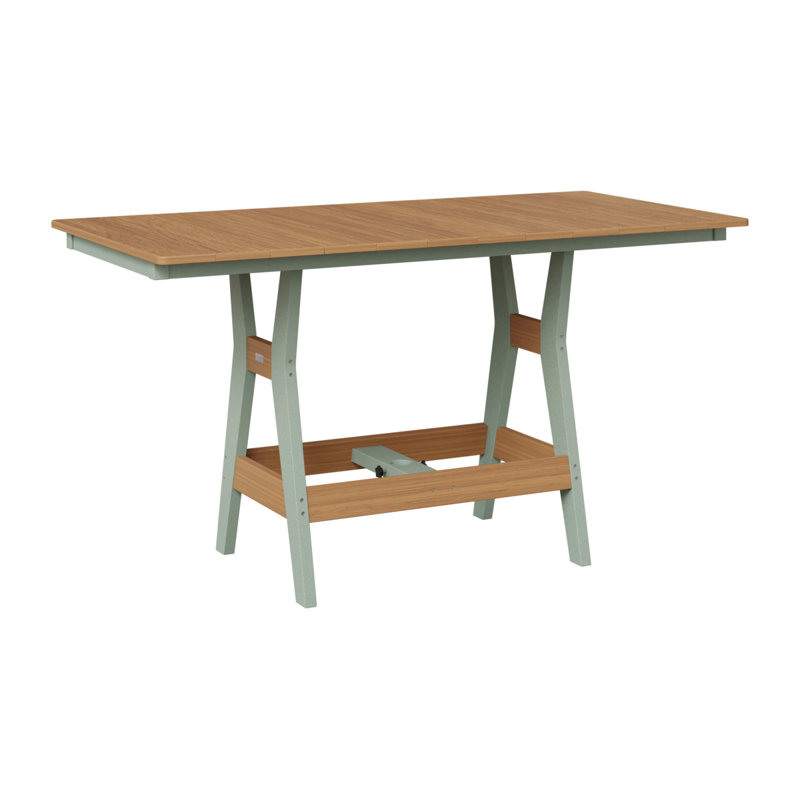 Table rectangulaire à hauteur de comptoir 66 po Berlin Gardens Harbor, 35.5" H x 66" W x 33" D, Teck naturel