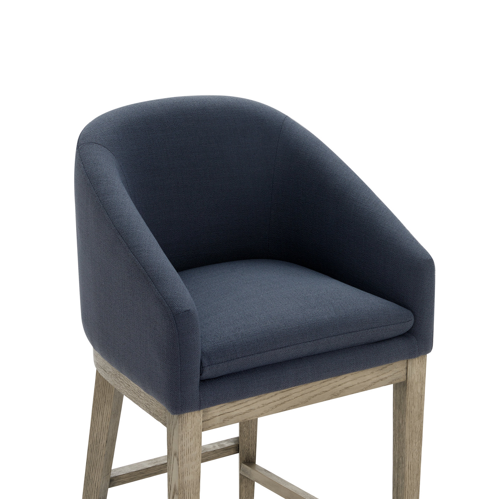 Bethea Round-back 25.98'' Counter Stool, Effie Indigo Performance Linen