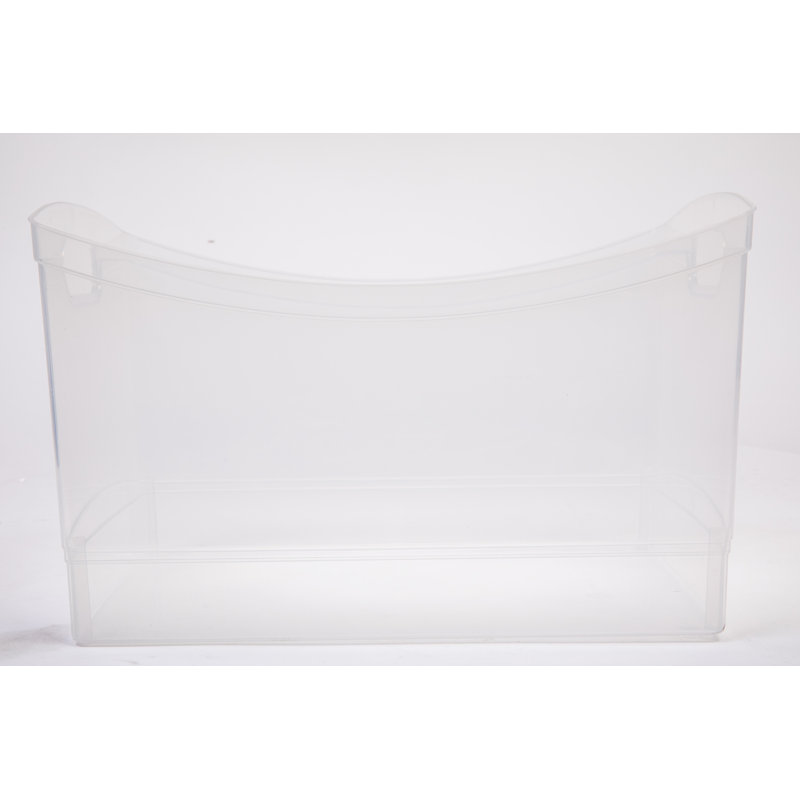 Clear Plastic Rectangular Storage Bins with Handles, Set of 4