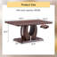 Table basse rectangulaire moderne en bois de noyer foncé à motif d'autocollants moderne et minimaliste, idéale pour une atmosphère douillette et tranquille