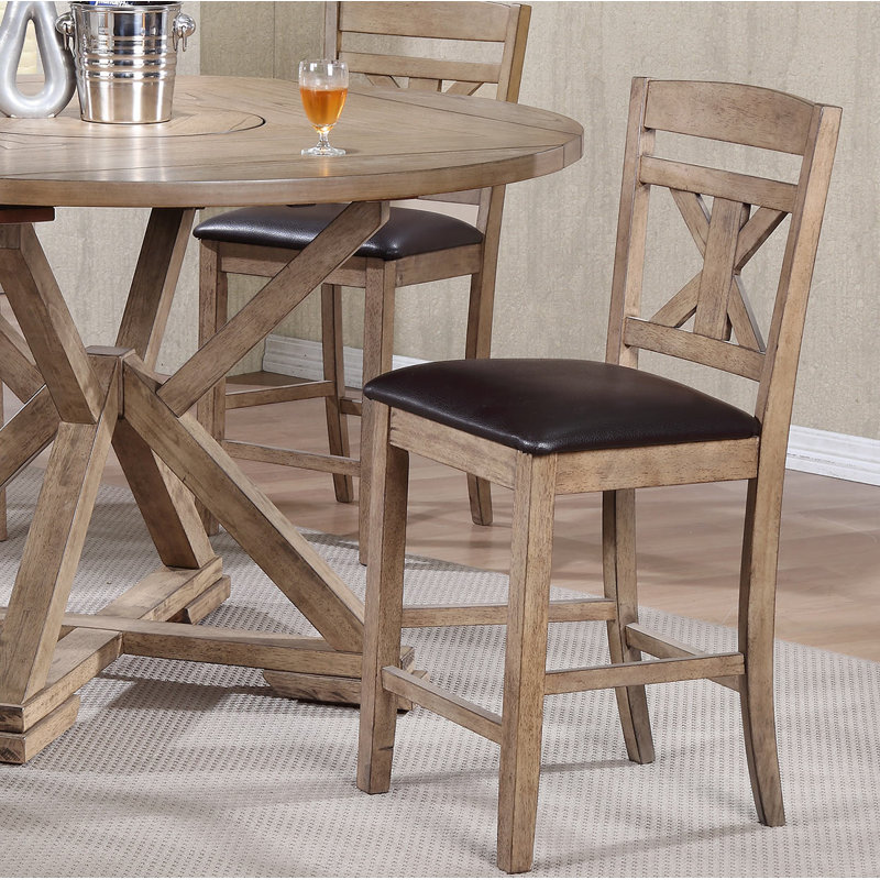 Upholstered Faux Leather Counter Stool