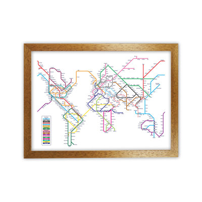 World Metro Map Underground by Michael Tompsett - Print