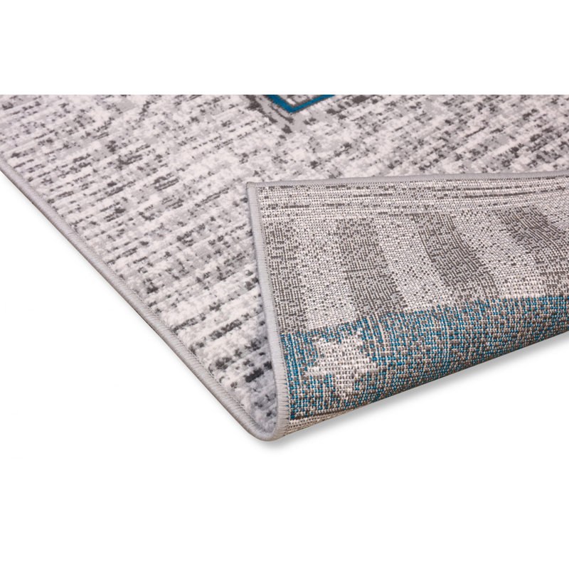 Tapis gris clair / bleu Coalgate, Tapis de couloir 2 pi x 8 pi