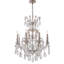 Lustre en étain 8 lumières avec détails en cristal transparent