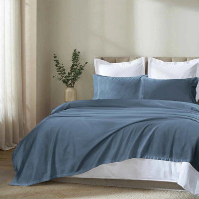 Ensemble de draps en satin de coton Blue Nile Mills - Literie à poches profondes