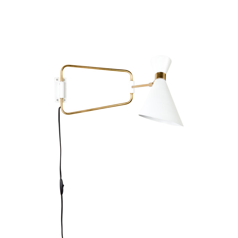 Bras pivotant 1 lumière Shady, Blanc