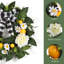 Couronne de campagne pour porte d'entrée, citrons artificiels, couronne de pivoines et de marguerites, décor floral d'été et de printemps, 22 po