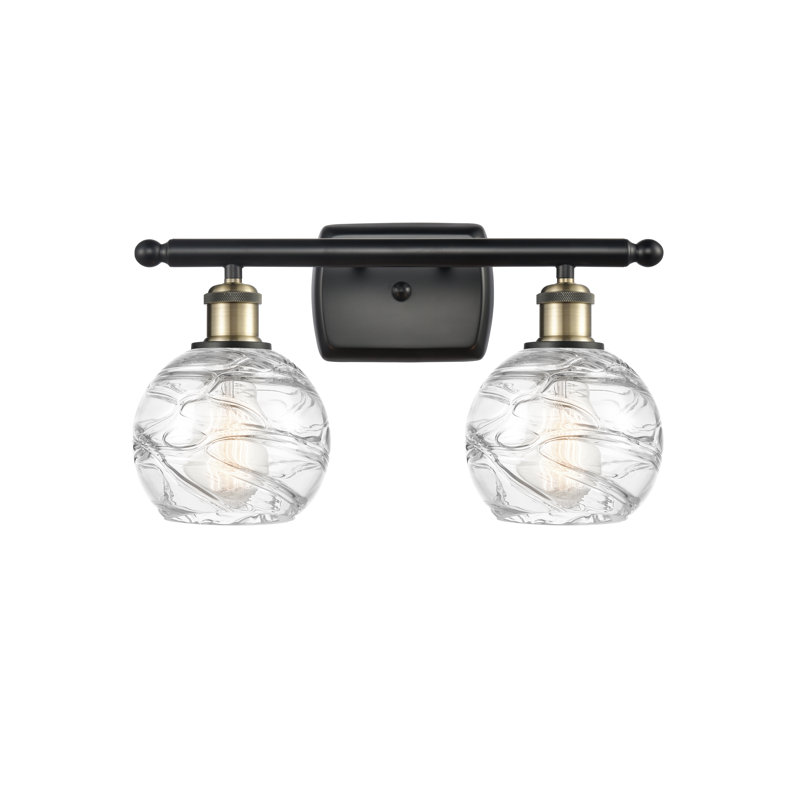 Éclairage pour meuble-lavabo à intensité variable Halvorson, Laiton antique noir, Oui, Transparent