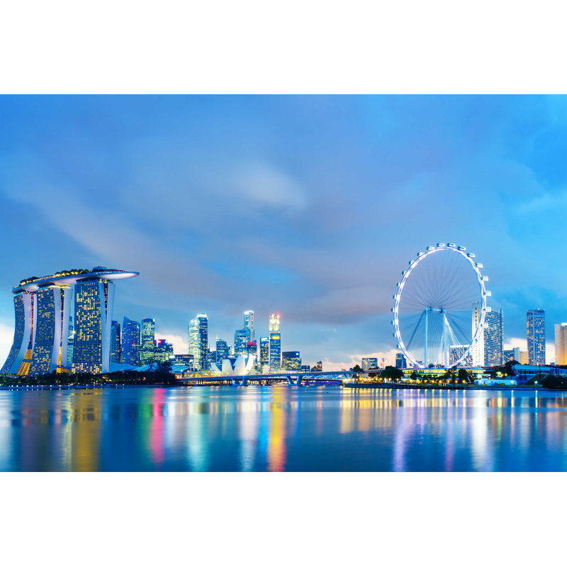 Silhouette de singapour - toile tendue, H 32 po x l 48 po