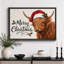 «Merry Christmas Highland Cow», impression sur toile, impression sur toile encadrée-132863287-132863289