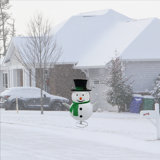 Collapsible Fabric Snowman Lighted Display