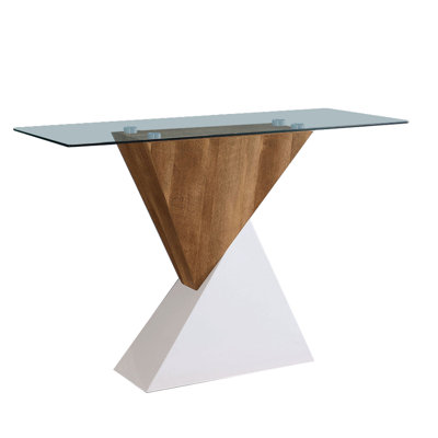 Kerenza 47.25'' Glass Top Console Table