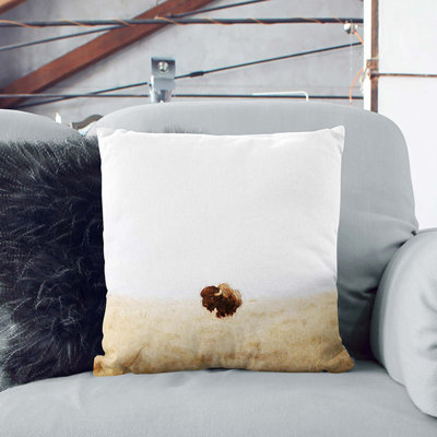Bison Gaze Square Throw Cushion