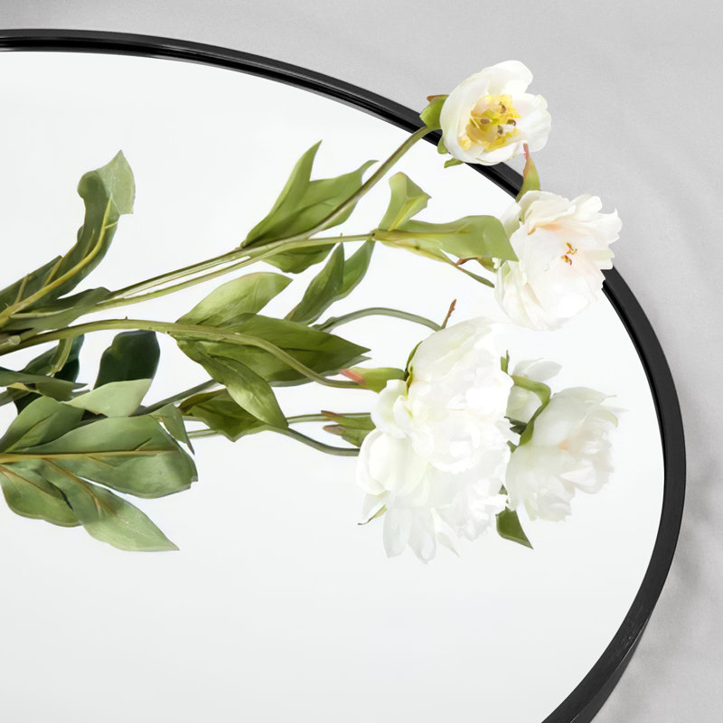 Zakria Aluminium Arch Wall Mirror, 30" x 20", Black