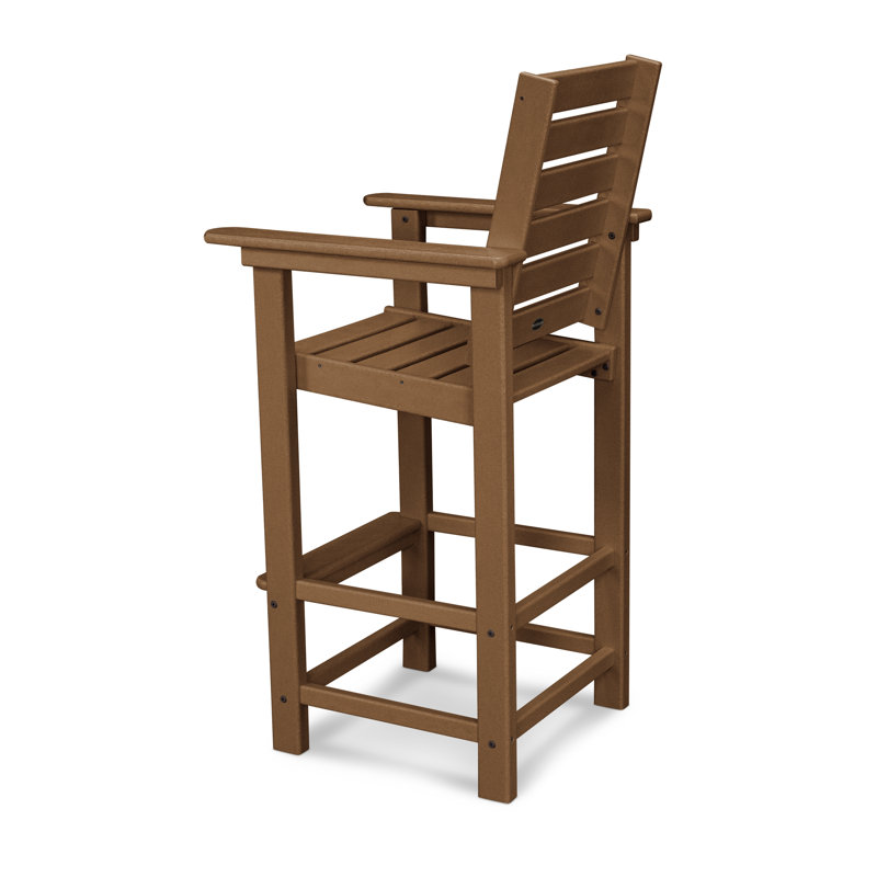 Chaise de bar capitaine POLYWOOD, Teck foncé